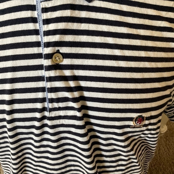 Men’s used size L large Tommy Hilfiger classic polo striped black white shirt - Picture 3 of 4